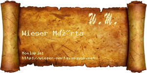 Wieser Márta névjegykártya